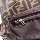 FENDI Zucca Canvas Mamma Baguette Shoulder Bag Black Brown Auth 156652M-24