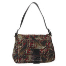 FENDI Zucca Canvas Mamma Baguette Shoulder Bag Brown Auth 156653SAM-1