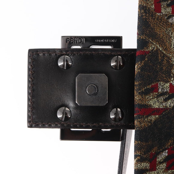 FENDI Zucca Canvas Mamma Baguette Shoulder Bag Brown Auth 156653SAM