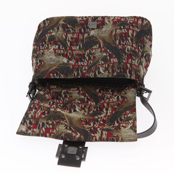 FENDI Zucca Canvas Mamma Baguette Shoulder Bag Brown Auth 156653SAM