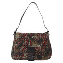 FENDI Zucca Canvas Mamma Baguette Shoulder Bag Brown Auth 156653SAM-13