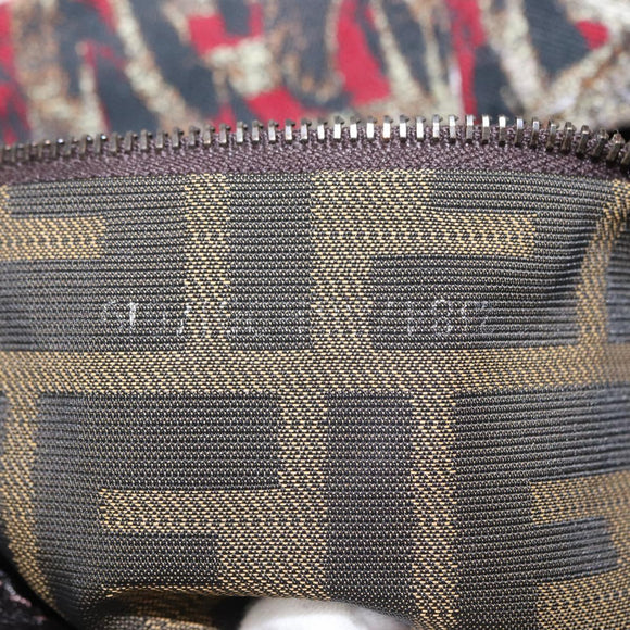 FENDI Zucca Canvas Mamma Baguette Shoulder Bag Brown Auth 156653SAM