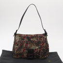 FENDI Zucca Canvas Mamma Baguette Shoulder Bag Brown Auth 156653SAM-12