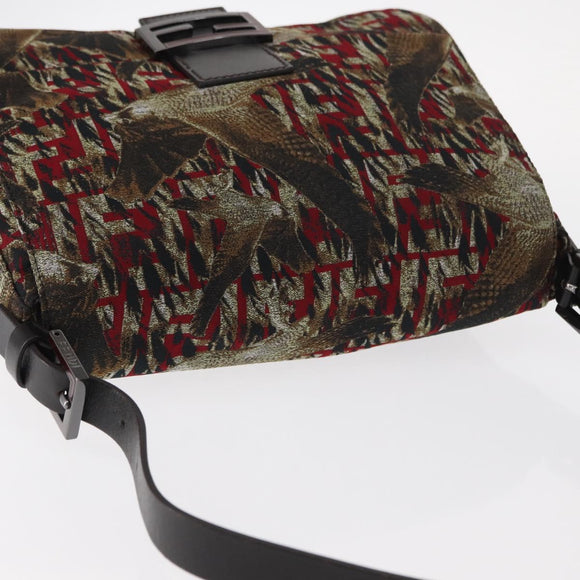 FENDI Zucca Canvas Mamma Baguette Shoulder Bag Brown Auth 156653SAM