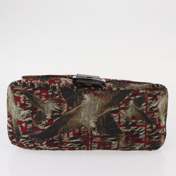 FENDI Zucca Canvas Mamma Baguette Shoulder Bag Brown Auth 156653SAM