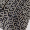 FENDI Zucchino Canvas Mamma Baguette Shoulder Bag Navy Silver Auth 156654V-10