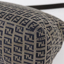 FENDI Zucchino Canvas Mamma Baguette Shoulder Bag Navy Silver Auth 156654V-13