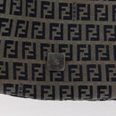 FENDI Zucchino Canvas Mamma Baguette Shoulder Bag Navy Silver Auth 156654V-18