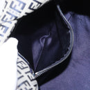 FENDI Zucchino Canvas Mamma Baguette Shoulder Bag Navy Silver Auth 156654V-24