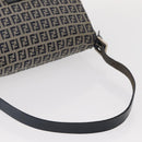 FENDI Zucchino Canvas Mamma Baguette Shoulder Bag Navy Silver Auth 156654V-7