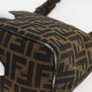 FENDI Zucca Canvas Mamma Baguette Shoulder Bag Black Brown Auth 156656V-12