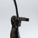 FENDI Zucca Canvas Mamma Baguette Shoulder Bag Black Brown Auth 156656V-14