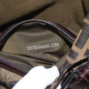 FENDI Zucca Canvas Mamma Baguette Shoulder Bag Black Brown Auth 156656V-21