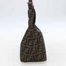 FENDI Zucca Canvas Mamma Baguette Shoulder Bag Black Brown Auth 156656V-5