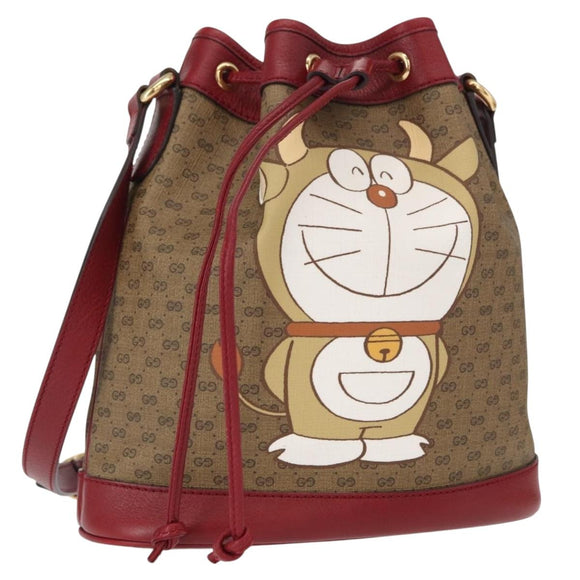 GUCCI Micro GG Supreme Doraemon Collaboration Bag PVC 625216 Auth 156657SAM