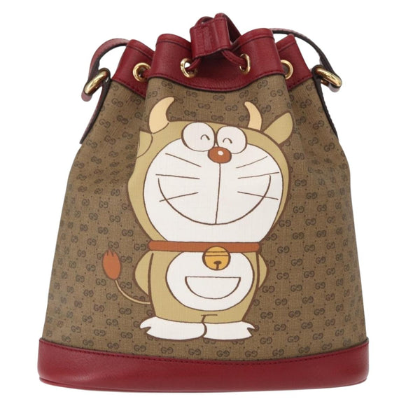 GUCCI Micro GG Supreme Doraemon Collaboration Bag PVC 625216 Auth 156657SAM