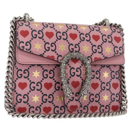 GUCCI Dionysus Chain Shoulder Bag Leather Pink 421970 Auth 156659SAM