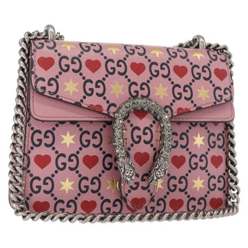 GUCCI Dionysus Chain Shoulder Bag Leather Pink 421970 Auth 156659SAM