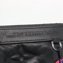 LOUIS VUITTON Monogram Emboss Pochette A4 Clutch Bag Black M68775 Auth 156663M-17