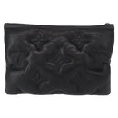 LOUIS VUITTON Monogram Emboss Pochette A4 Clutch Bag Black M68775 Auth 156663M-2