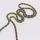 CHANEL Matelasse Chain Shoulder Bag Lamb Skin 2way Green Gold CC Auth 156667SM-10