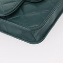 CHANEL Matelasse Chain Shoulder Bag Lamb Skin 2way Green Gold CC Auth 156667SM-12