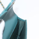 CHANEL Matelasse Chain Shoulder Bag Lamb Skin 2way Green Gold CC Auth 156667SM-22
