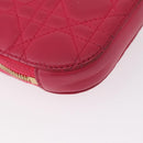 Christian Dior Cannage Phone Chain Shoulder Pouch 2way Pink Gold Auth 156668V-12