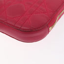 Christian Dior Cannage Phone Chain Shoulder Pouch 2way Pink Gold Auth 156668V-13