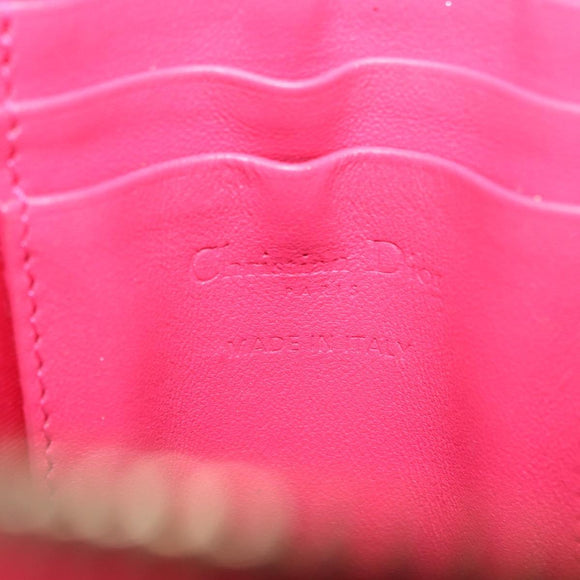 Christian Dior Cannage Phone Chain Shoulder Pouch 2way Pink Gold Auth 156668V