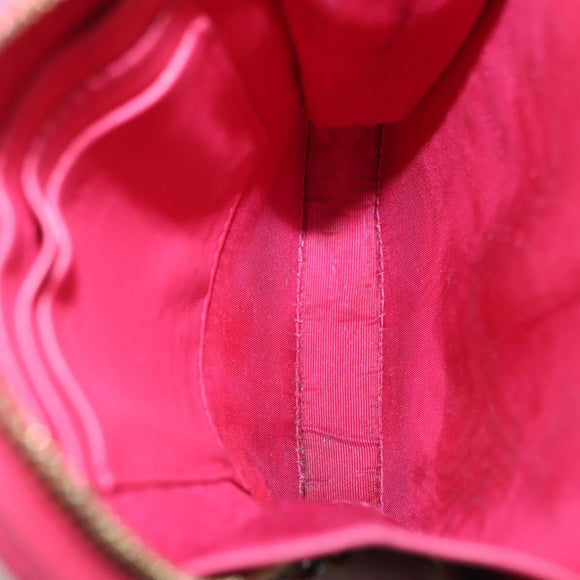 Christian Dior Cannage Phone Chain Shoulder Pouch 2way Pink Gold Auth 156668V