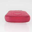 Christian Dior Cannage Phone Chain Shoulder Pouch 2way Pink Gold Auth 156668V-9