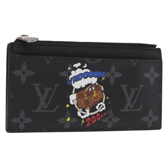 LOUIS VUITTON Monogram Eclipse Coin Card Holder M80932 LV Auth 156670V