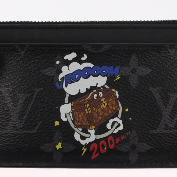 LOUIS VUITTON Monogram Eclipse Coin Card Holder M80932 LV Auth 156670V