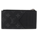 LOUIS VUITTON Monogram Eclipse Coin Card Holder M80932 LV Auth 156670V-3
