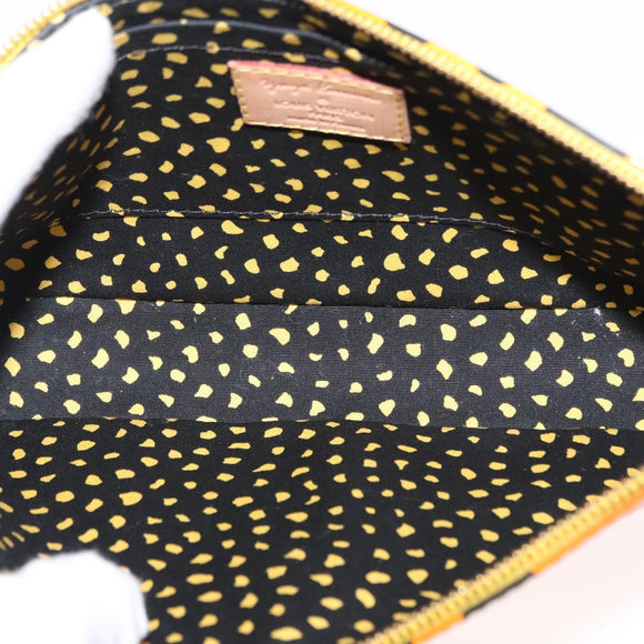 LOUIS VUITTON Vernis Yayoi Kusama Pochette Accessoires Jaune M91426 Auth 156675V