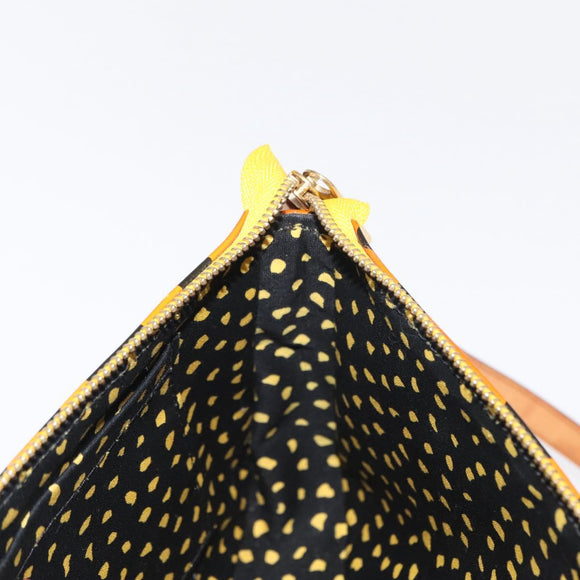 LOUIS VUITTON Vernis Yayoi Kusama Pochette Accessoires Jaune M91426 Auth 156675V