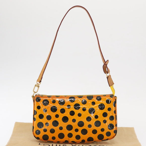 LOUIS VUITTON Vernis Yayoi Kusama Pochette Accessoires Jaune M91426 Auth 156675V
