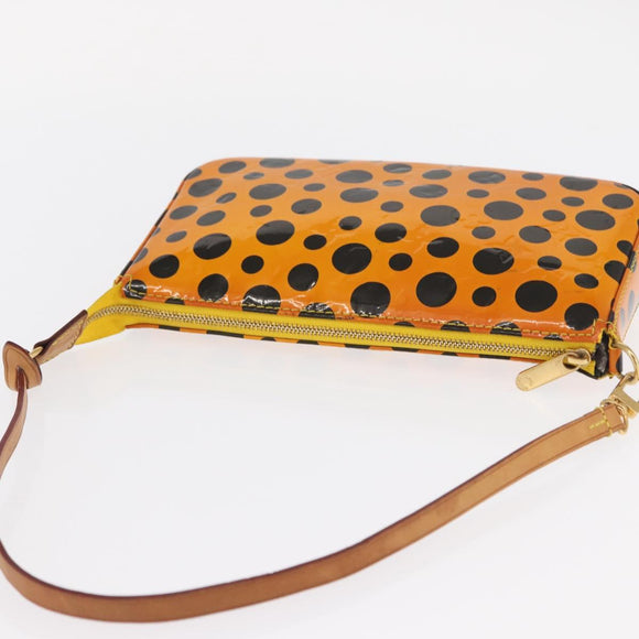 LOUIS VUITTON Vernis Yayoi Kusama Pochette Accessoires Jaune M91426 Auth 156675V