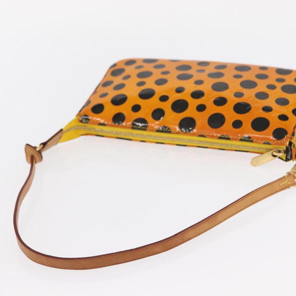 LOUIS VUITTON Vernis Yayoi Kusama Pochette Accessoires Jaune M91426 Auth 156675V