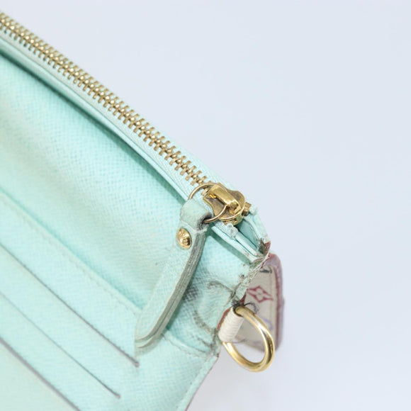 LOUIS VUITTON Multicolor PortefeuilleInsolite Wallet White M93750 LV Auth 156680