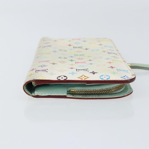 LOUIS VUITTON Multicolor PortefeuilleInsolite Wallet White M93750 LV Auth 156680