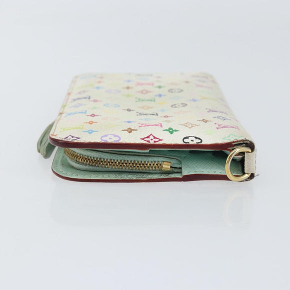 LOUIS VUITTON Multicolor PortefeuilleInsolite Wallet White M93750 LV Auth 156680