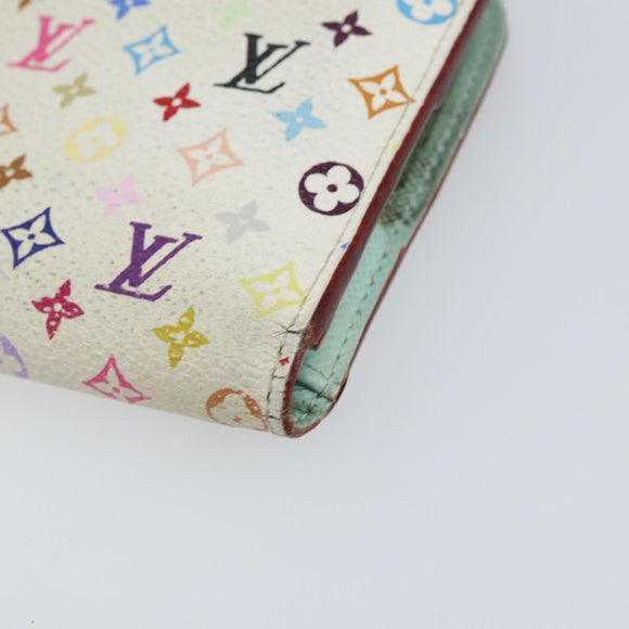 LOUIS VUITTON Multicolor PortefeuilleInsolite Wallet White M93750 LV Auth 156680