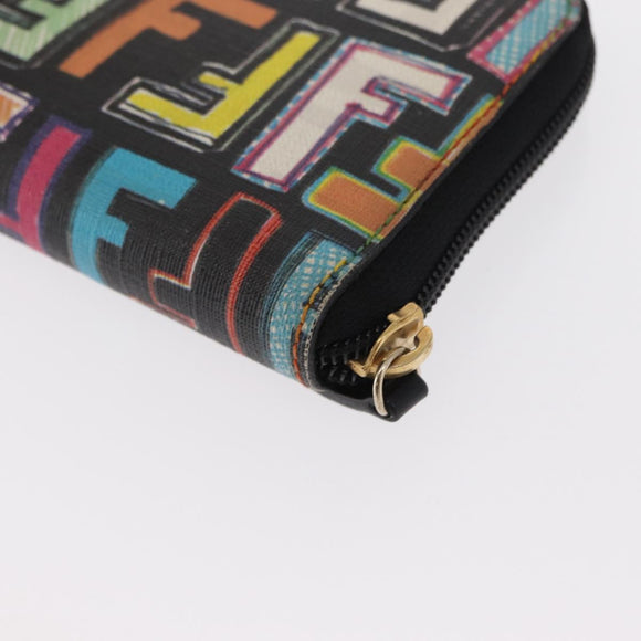 FENDI Zucca Canvas Langbrieftasche Multicolor Auth 156681V