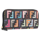 FENDI Zucca Canvas Langbrieftasche Multicolor Auth 156681V-1