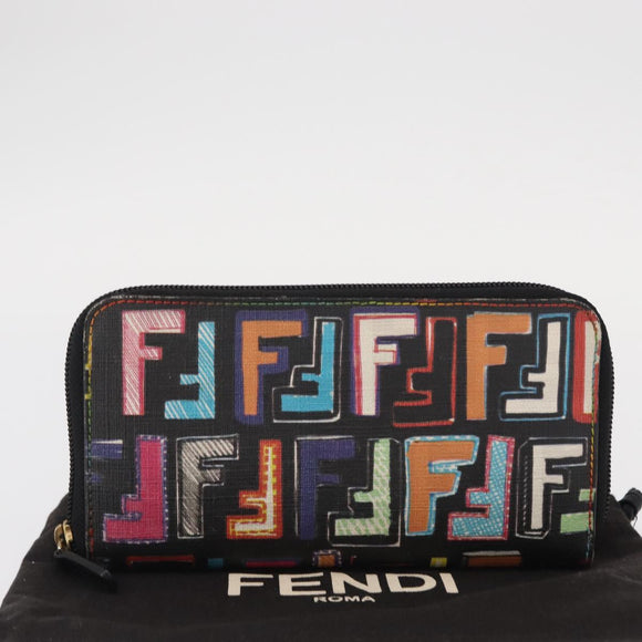 FENDI Zucca Canvas Langbrieftasche Multicolor Auth 156681V