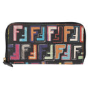 FENDI Zucca Canvas Langbrieftasche Multicolor Auth 156681V-13