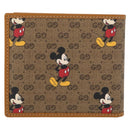 GUCCI Micro GG Supreme Disney Compact Wallet PVC Beige 602547 Auth 156682SM-2