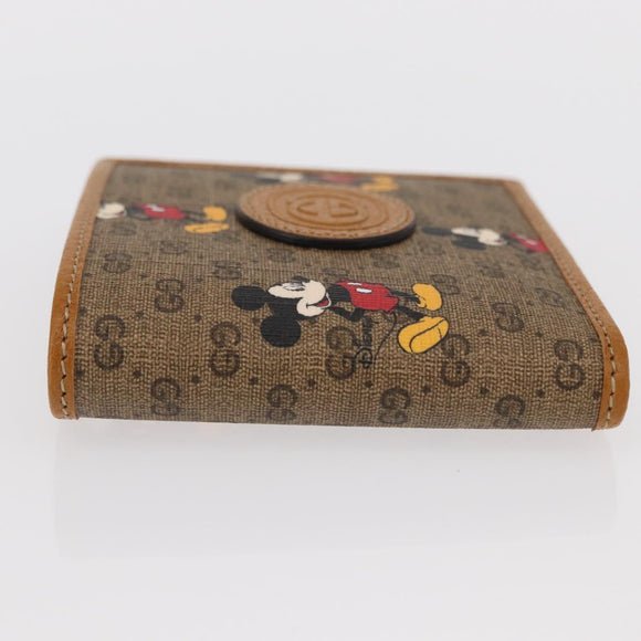 GUCCI Micro GG Supreme Disney Compact Wallet PVC Beige 602547 Auth 156682SM